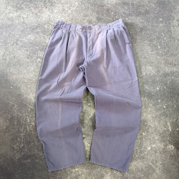 Vintage Dockers Pleated Pants Mens 40x30 Gray Faded Cinch Waist Loose Tapered - Picture 1 of 8